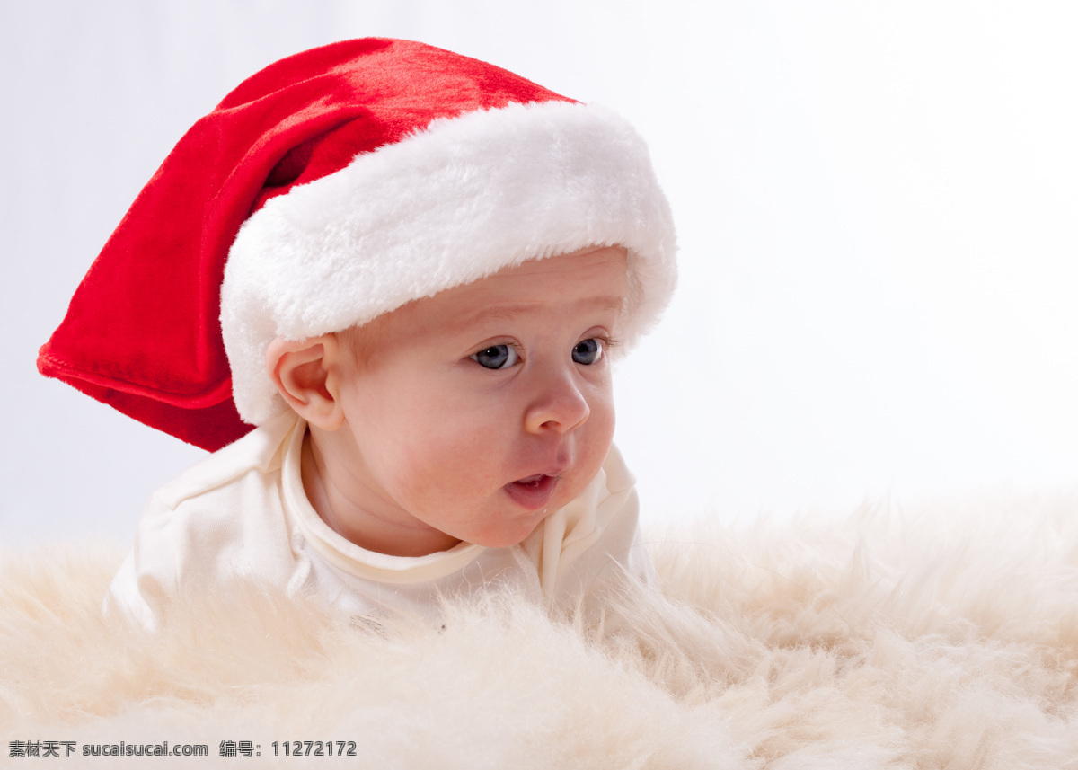 戴 圣诞 帽子 婴儿 亲子 快乐儿童 小孩子 baby 宝宝 儿童幼儿 儿童图片 人物图片