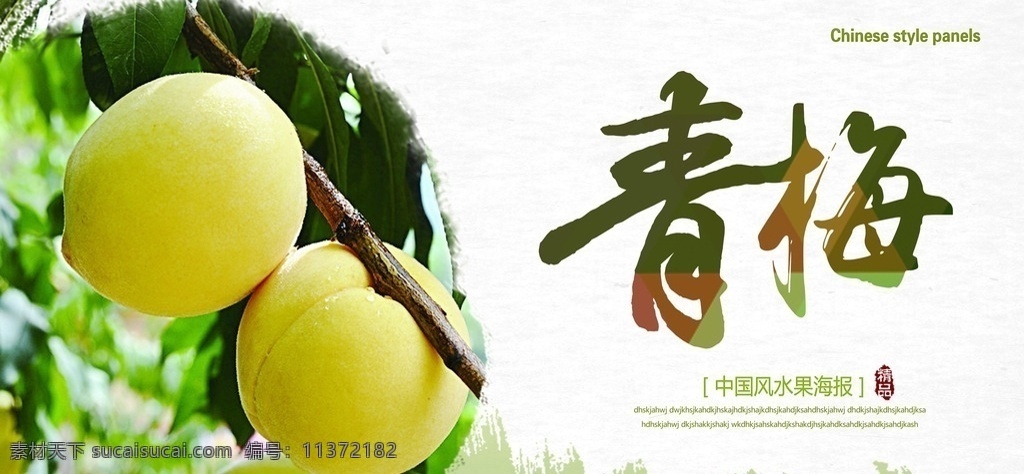 青梅 青梅展板 青梅促销 青梅广告 青梅海报 青梅设计 青梅图片 青梅素材 水墨 中国风 中国风展板 食物 食品 水果 水果展板 展板模板