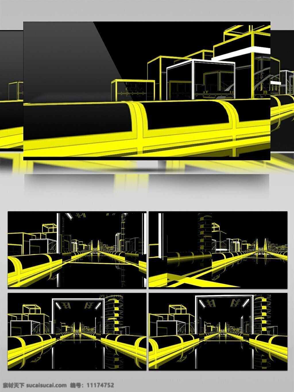 简约 动感 白色 竖线 几何 多边形 视频 视频素材 动态视频素材 经典 黄色 跑道 高清视频素材 酷炫黑 车道
