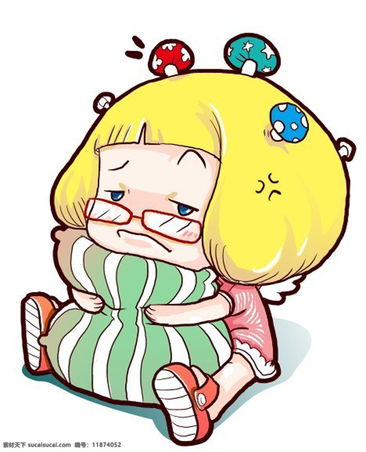 卡通 胖 女孩 胖女孩 可怜 动漫 可爱