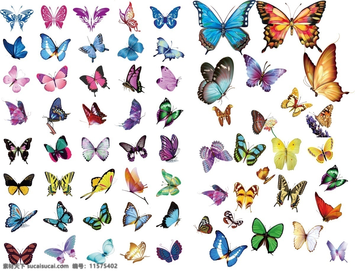 蝴蝶 psd分层 很多 手绘 水彩 生物世界 昆虫