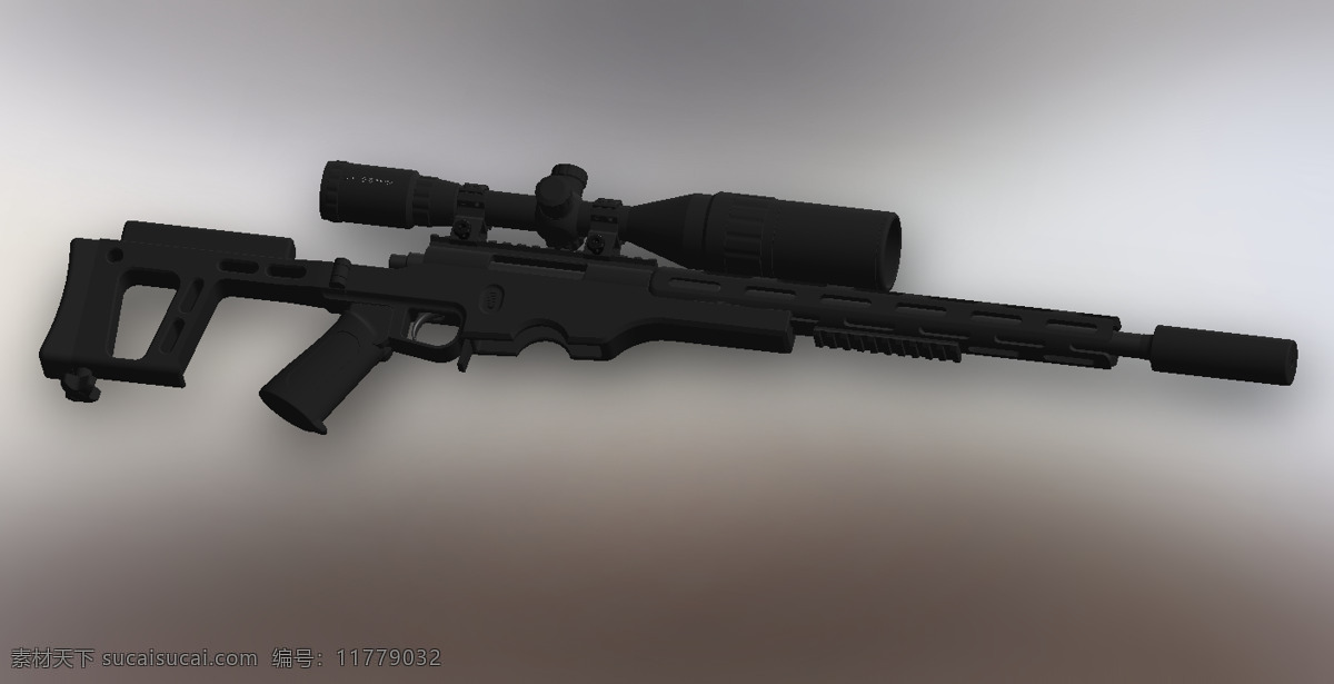 战术 狙击 步枪 原型 武器 狙击步枪 范围 3d模型素材 其他3d模型