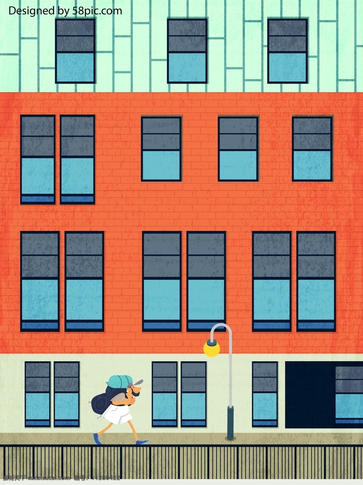 原创 插画 粗线条 治愈 系 行走 旅人 城市风景 城市 旅行 旅游 原创插画 矢量 治愈系 矢量插画 治愈系插画