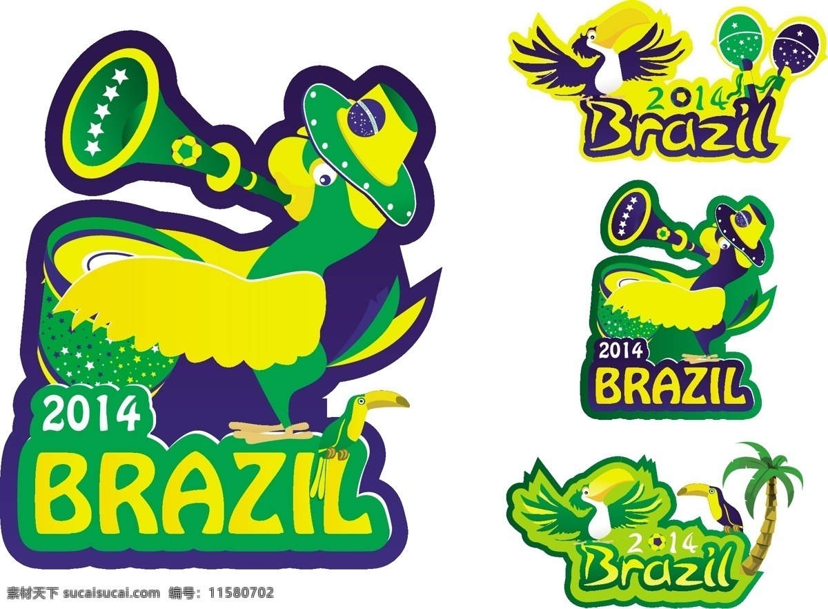 2014 巴西 足球 吉祥物 漫画 世界杯 鹦鹉 动漫形象 矢量图 其他矢量图