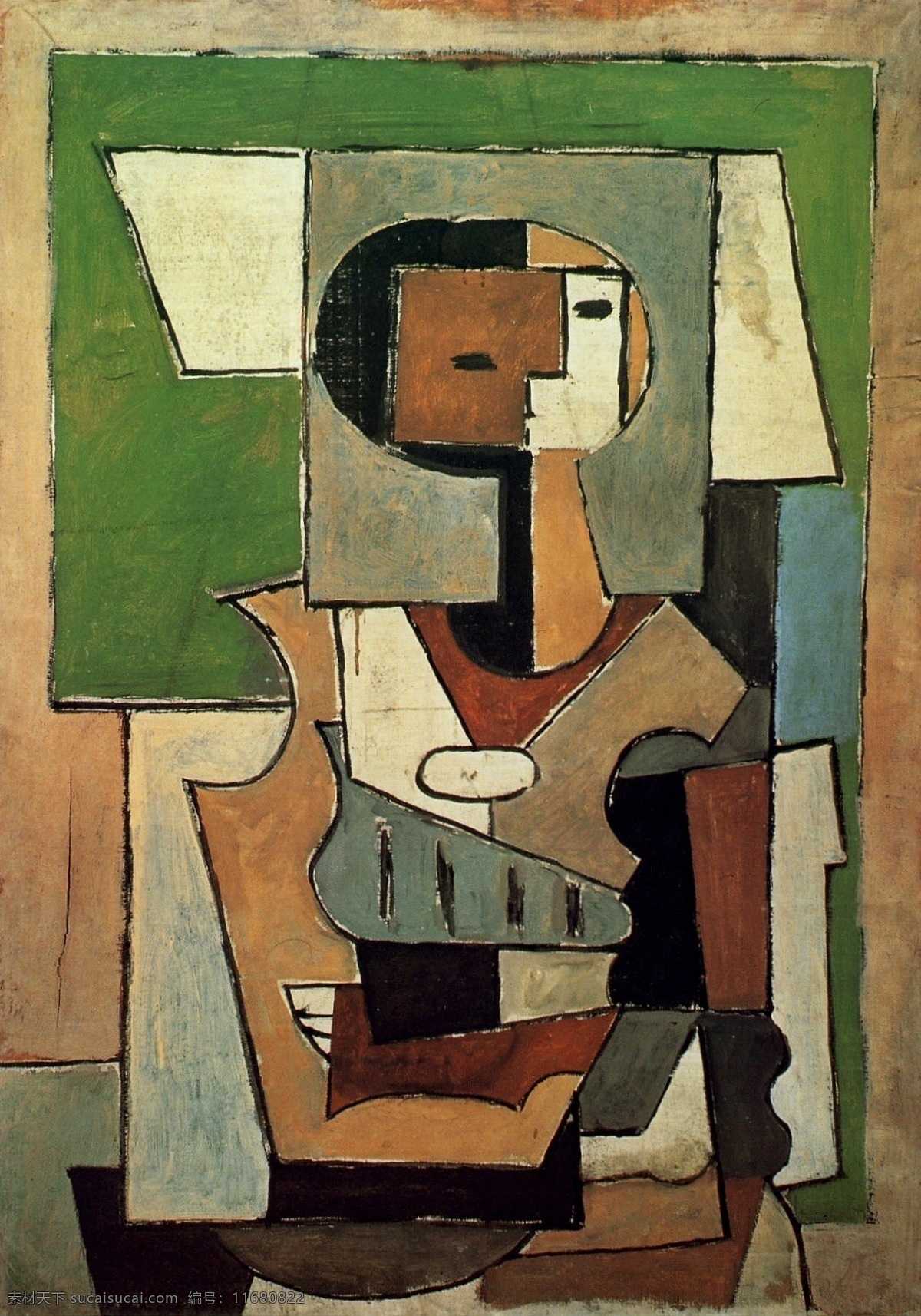 crois 淇 縘 西班牙 画家 巴勃罗 毕加索 抽象 油画 人物 人体 装饰画 bras aux femme personnage avec composition 1920