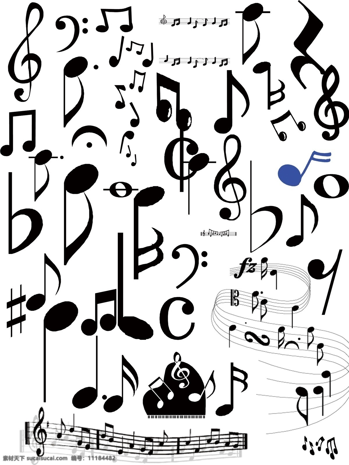 音符 各种音符 蝌蚪音符 乐谱音符