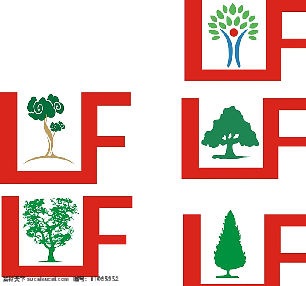 logo 标志 祥云 树 标识 字母组合 f l 图标 标志图标 企业 白色