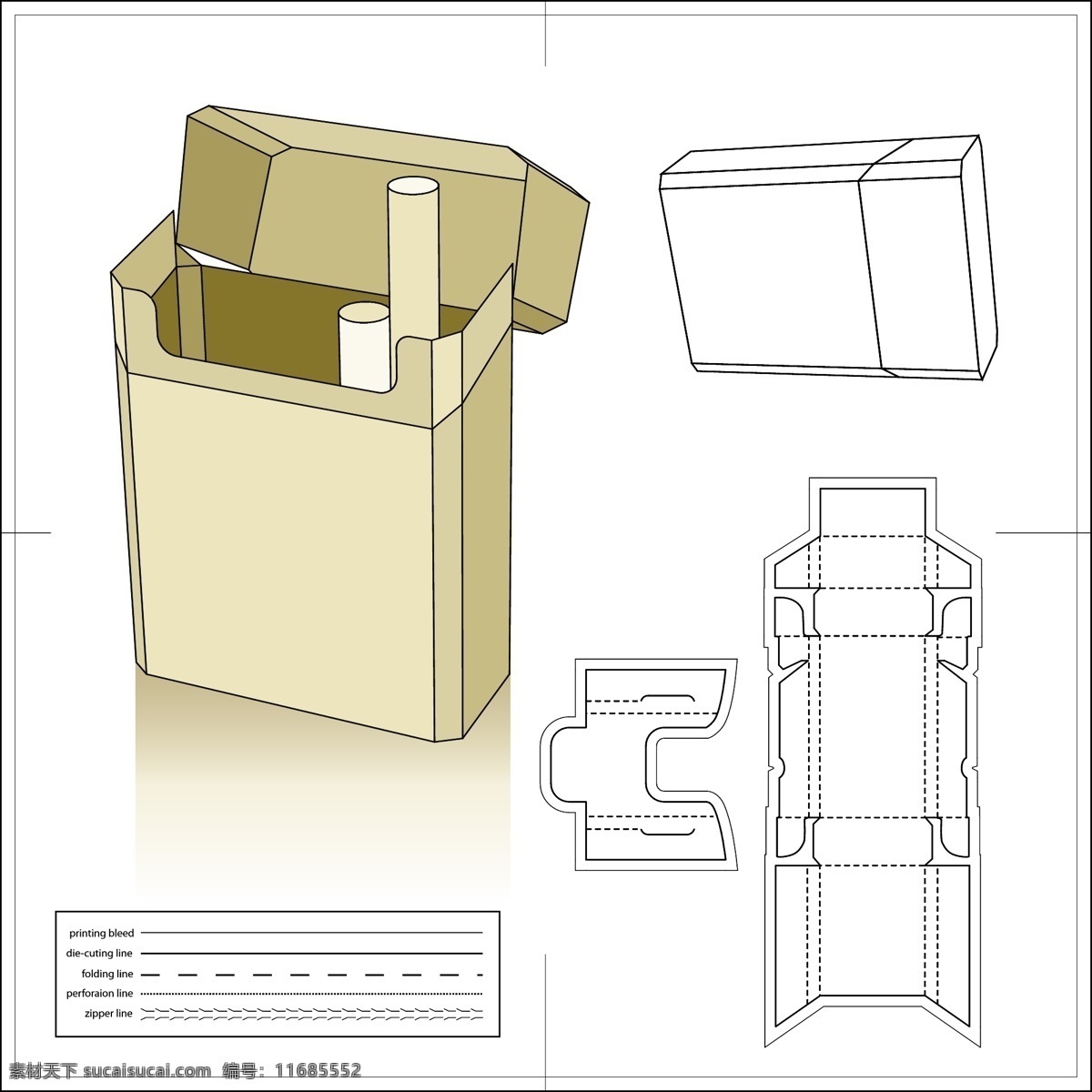 包装盒 包装盒模板 包装盒设计 包装设计 手绘 烟盒 纸盒包装 矢量 psd源文件