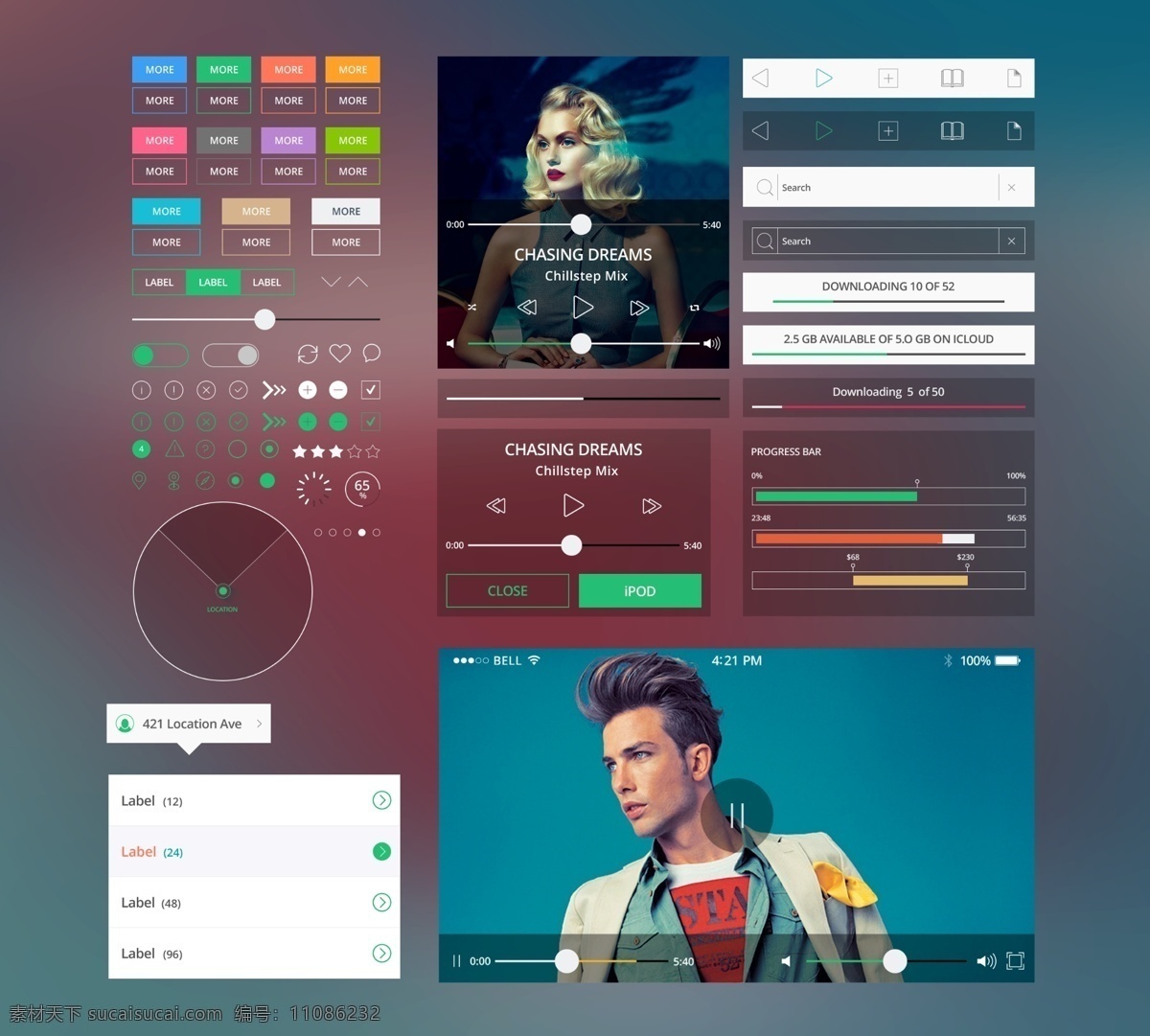 手机全套ui ios7 ui 手机 app app界面