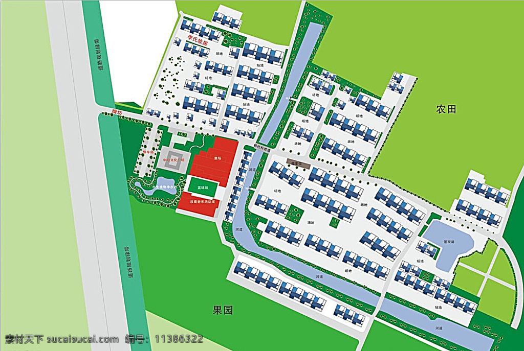 乡村 建设 平面图 x4 绿色