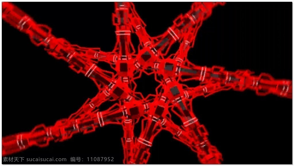 红色 动态 视频 五角星 线条 缠绕 视频素材 动态视频素材