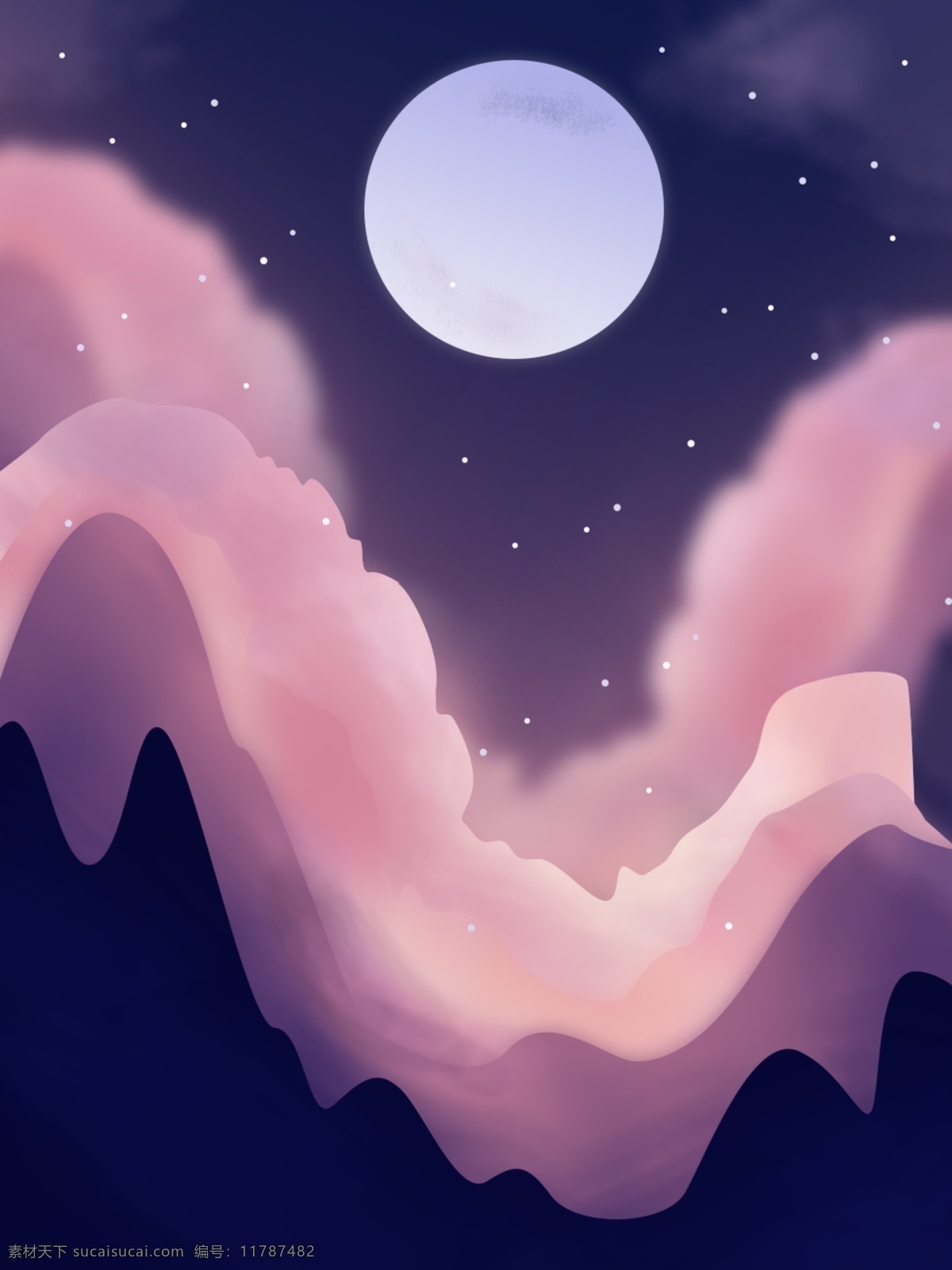 星空 背景 蓝 粉色 手绘 插画 蓝粉色背景 手绘星空背景 商业广告背景