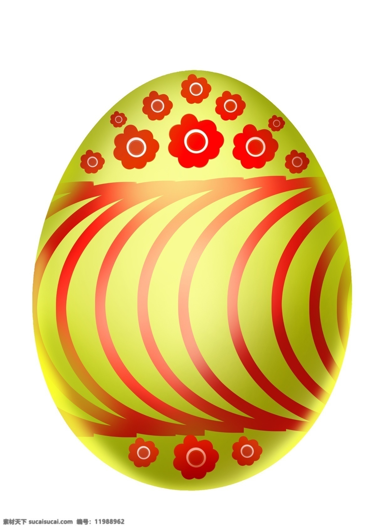 复活节 红色 彩蛋 插画 红色的花朵 卡通插画 彩蛋插画 复活节插画 节日插画 鸡蛋插画 黄色的彩蛋