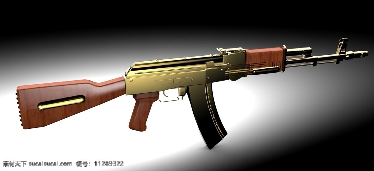 ak 黄金 枪支 武器 ak47 死亡 3d模型素材 建筑模型
