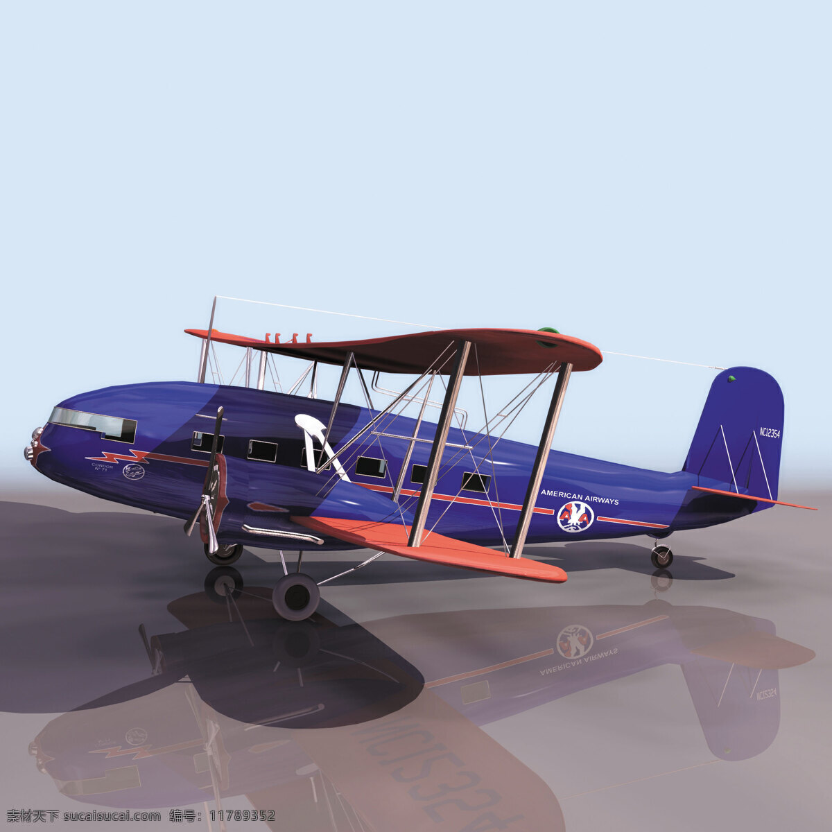 飞机模型 curtiss 民用飞机 3d模型素材 电器模型