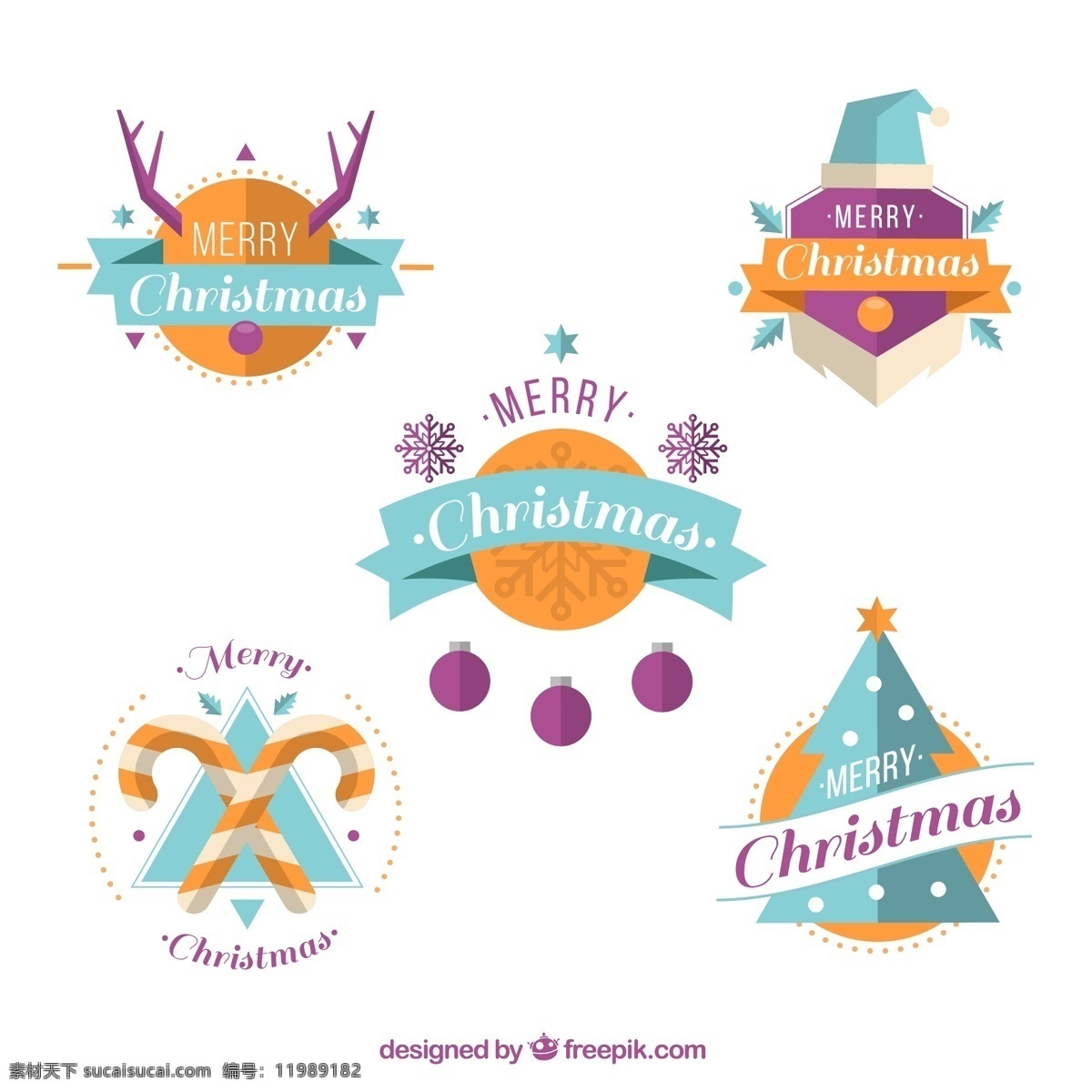 款 创意 圣诞节 标签 扁平化 条幅 拐棍糖 圣诞帽 圣诞吊球 圣诞树 标志图标 其他图标