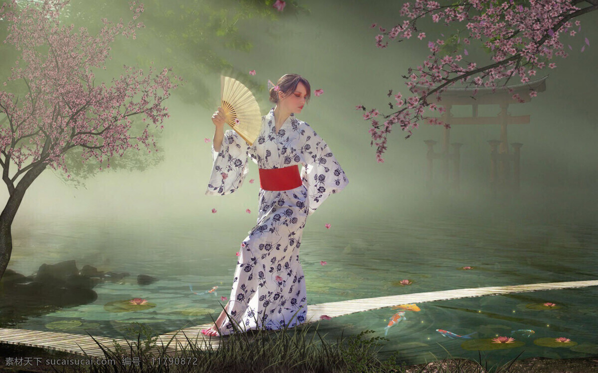 壁纸 插画 动漫动画 动漫人物 高清壁纸 古装 幻想 绘画 唯美 设计素材 模板下载 唯美壁纸 桃花 扇子 鱼 美女 艺术 板绘美女 美女壁纸 手绘美女 插画集