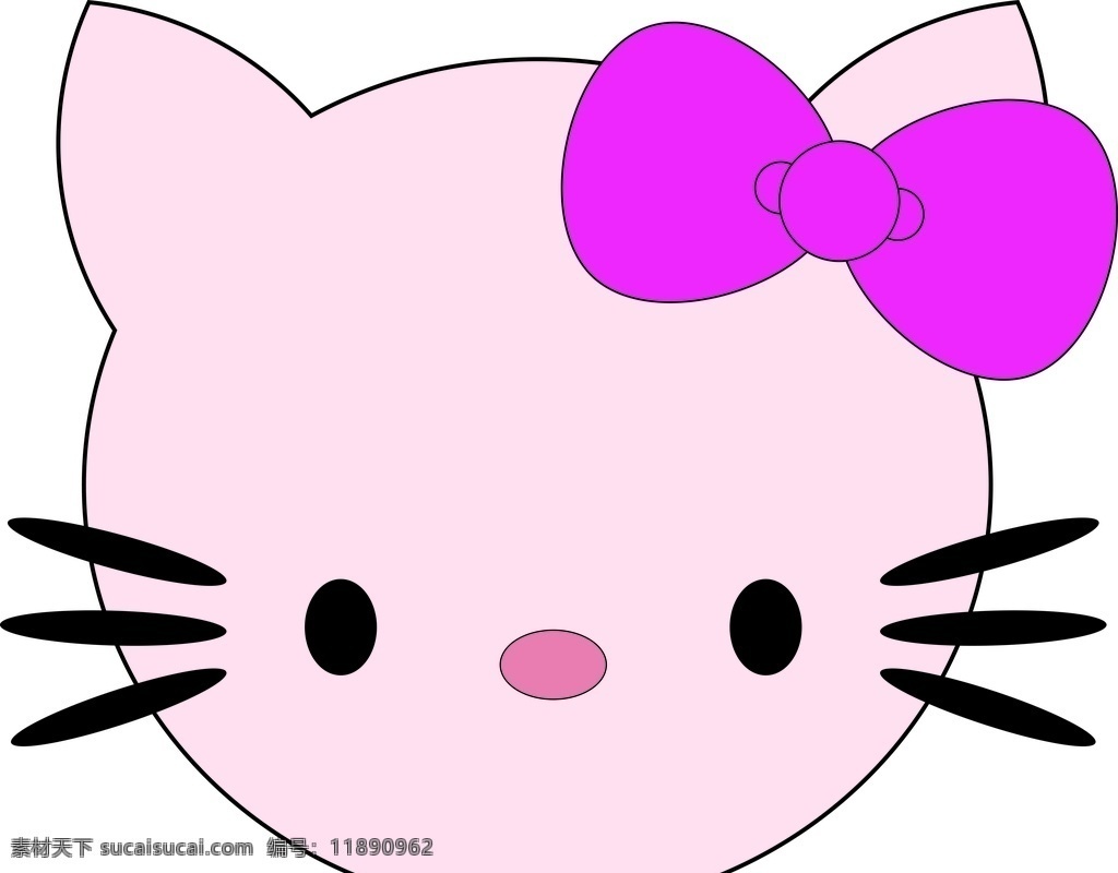 kt猫 猫 卡通 动物 粉色猫