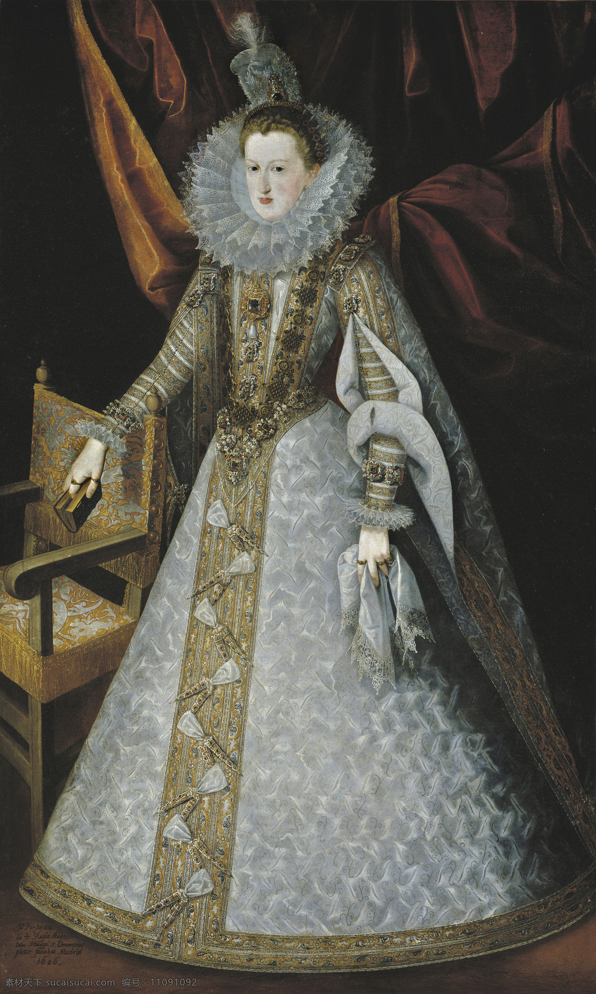 绘画书法 文化艺术 油画 奥地利 玛格丽特 西班牙王后 菲利普 三世 妻 法国 王后 安娜 四世 生母 路易十三岳母 哈布斯堡 王朝 公主 圣 罗马 皇帝 费迪南 二世 巴伐利亚 玛丽 娅 女 巴洛克 时代 家居装饰素材