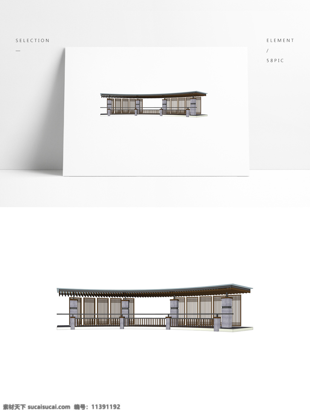 新 中式 廊 亭 su 模型 廊亭模型 草图大师模型 新中式廊亭 中式廊亭 su模型 中式亭子
