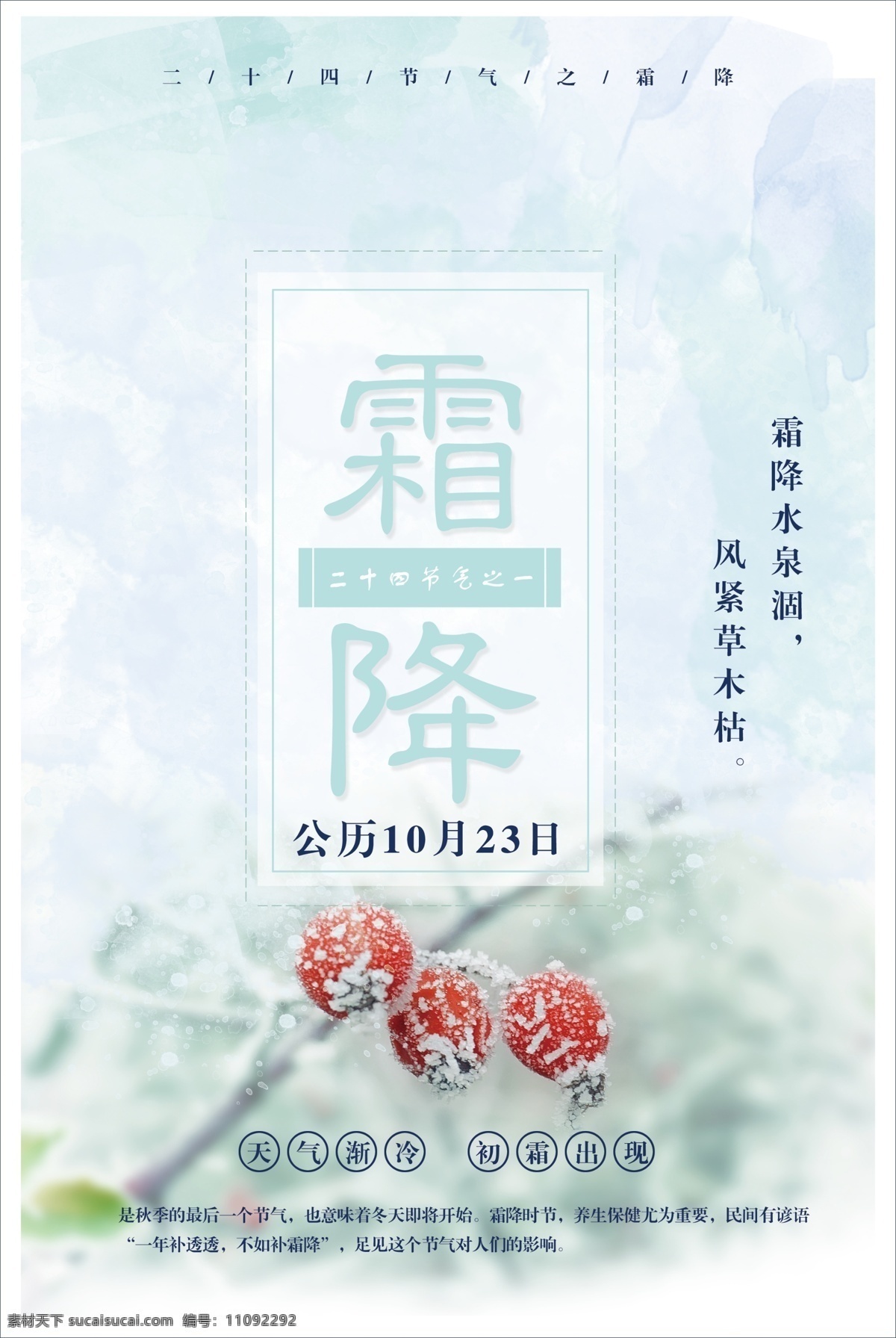 霜降 二十四节气 雪 霜 节气 dm宣传单