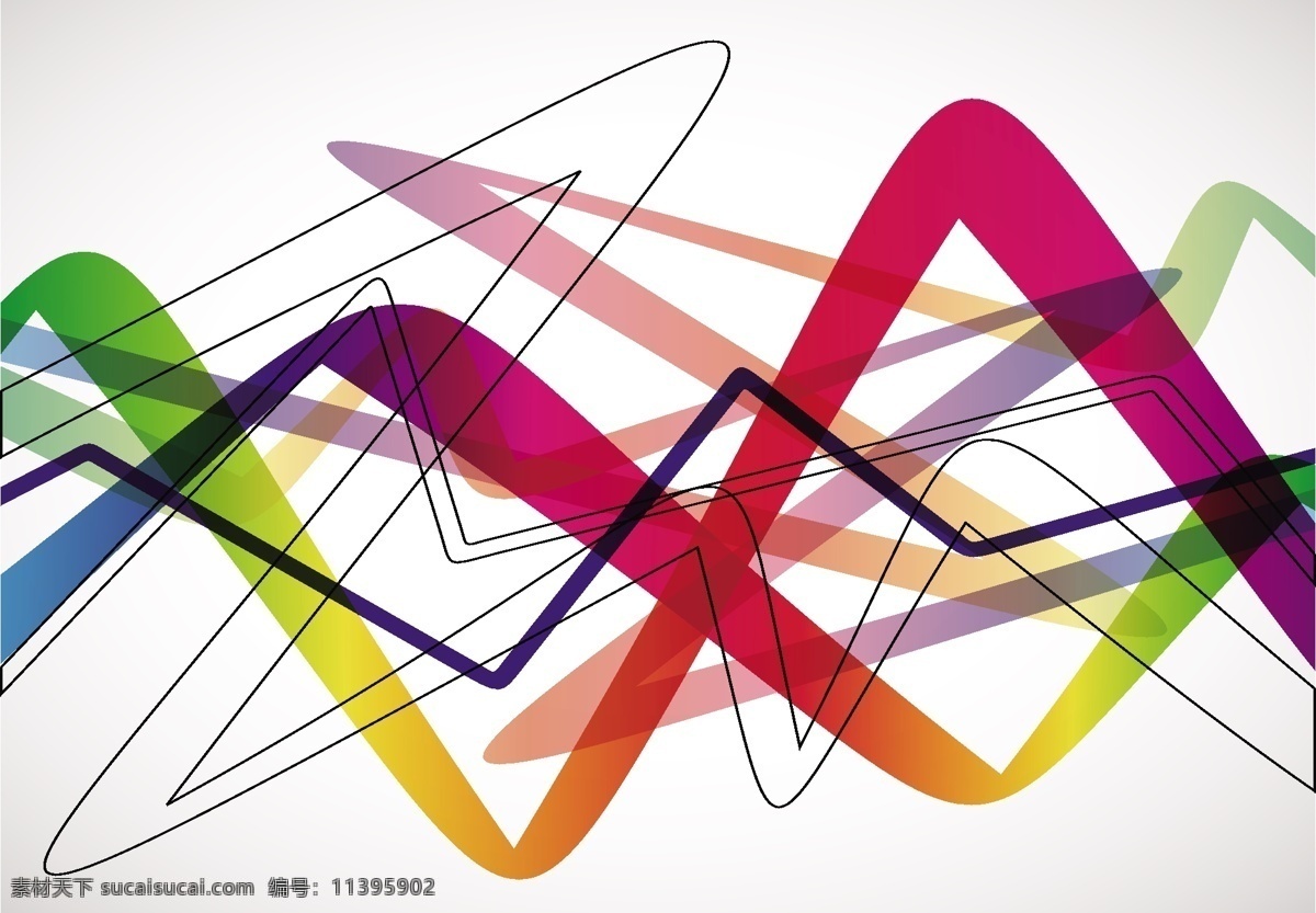 摘要 多彩 波 背景 矢量 插画 矢量边框花纹 矢量花纹素材 矢量图库 花纹花边
