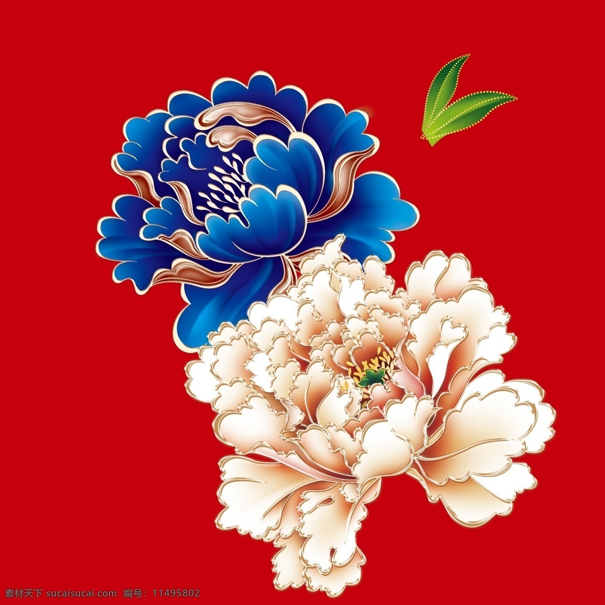精美喷花 花卉 喷花 元素 装饰 分层 源文件