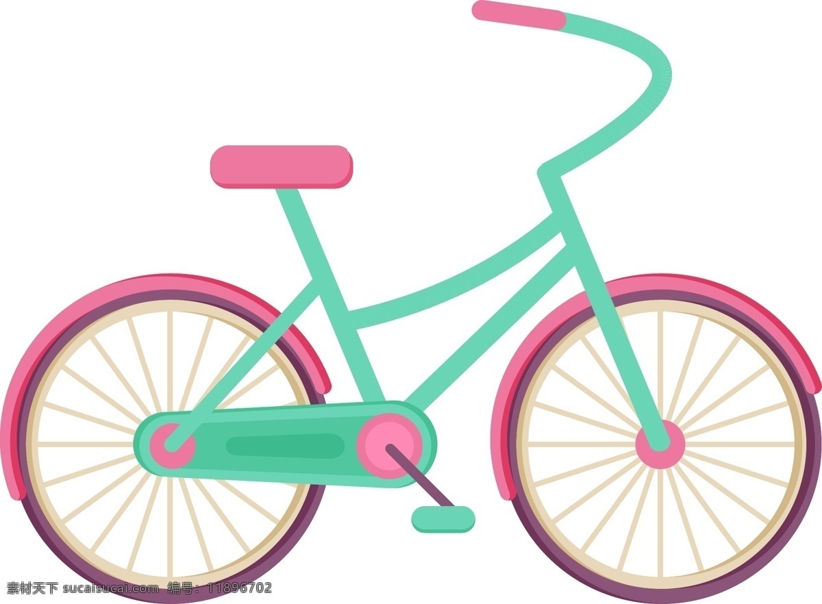 自行车 矢量图 图形 彩色