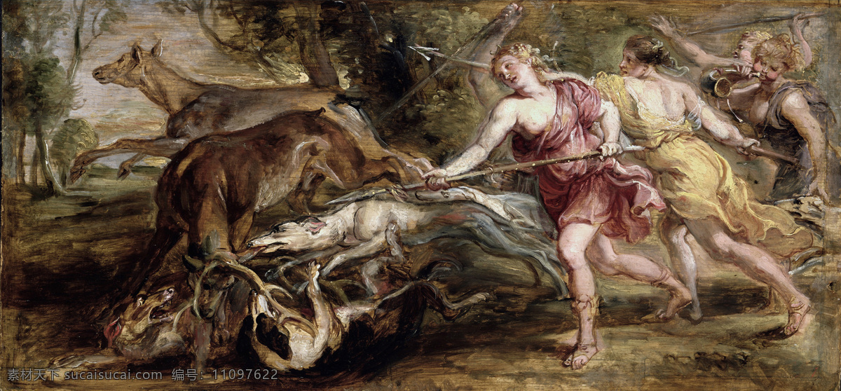 rubens 宫廷 人物 人体 油画 装饰画 paul 德国 画家 彼得保罗 鲁本斯 peter ca hunting nymphs her and diana