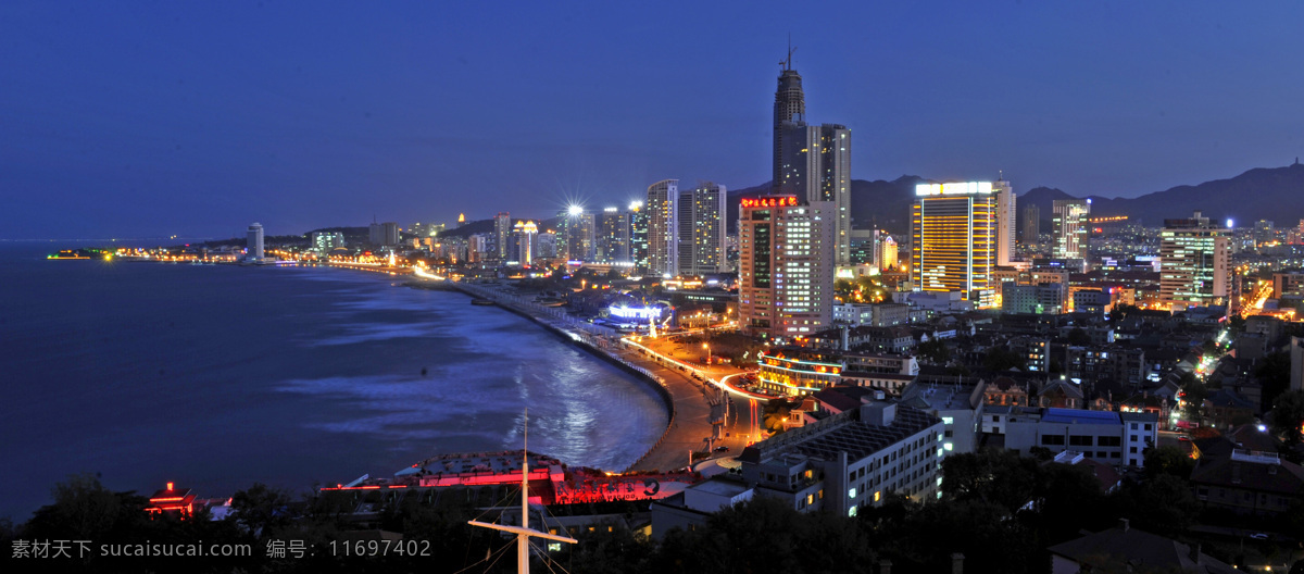 烟台 滨海 广场 夜景 海景 风光 旅游摄影 国内旅游