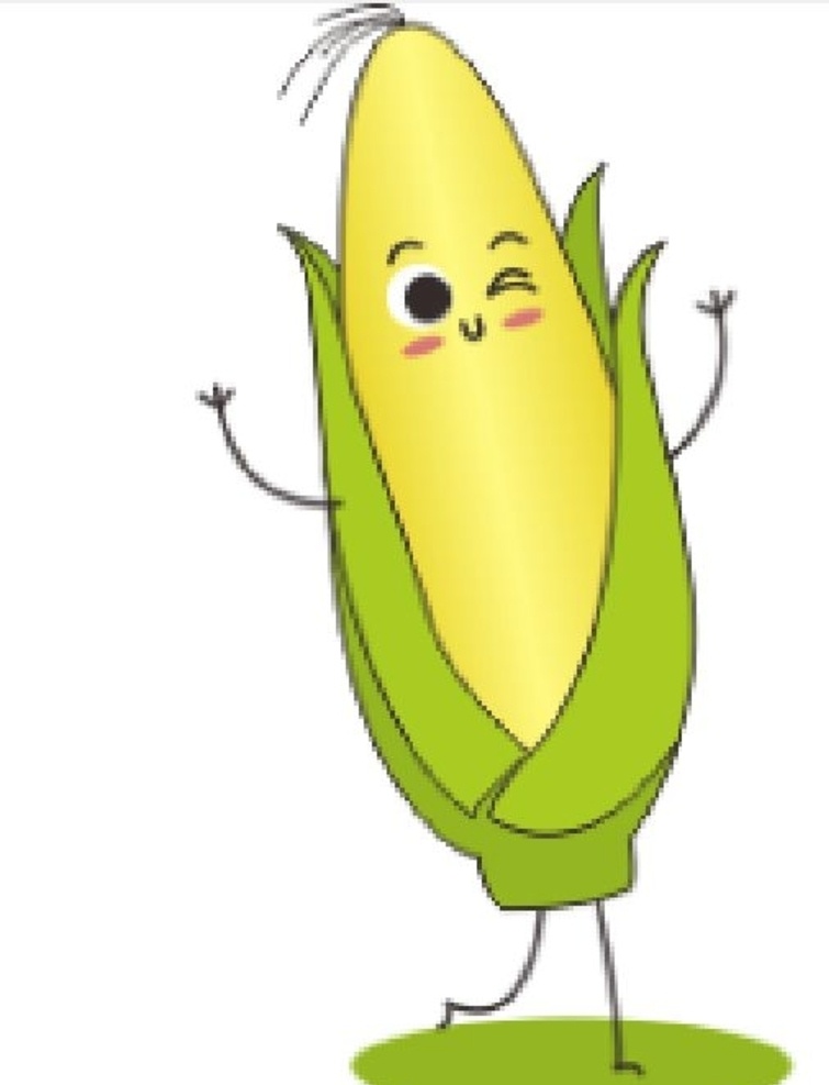 玉米矢量图片 卡通玉米 小玉米 玉米人 矢量图 五谷矢量 玉米棒 动漫动画