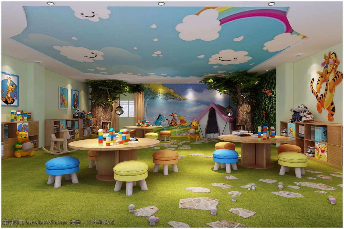 幼儿园 室内 效果图 小朋友 3d 家装 效果 3d设计 3d作品