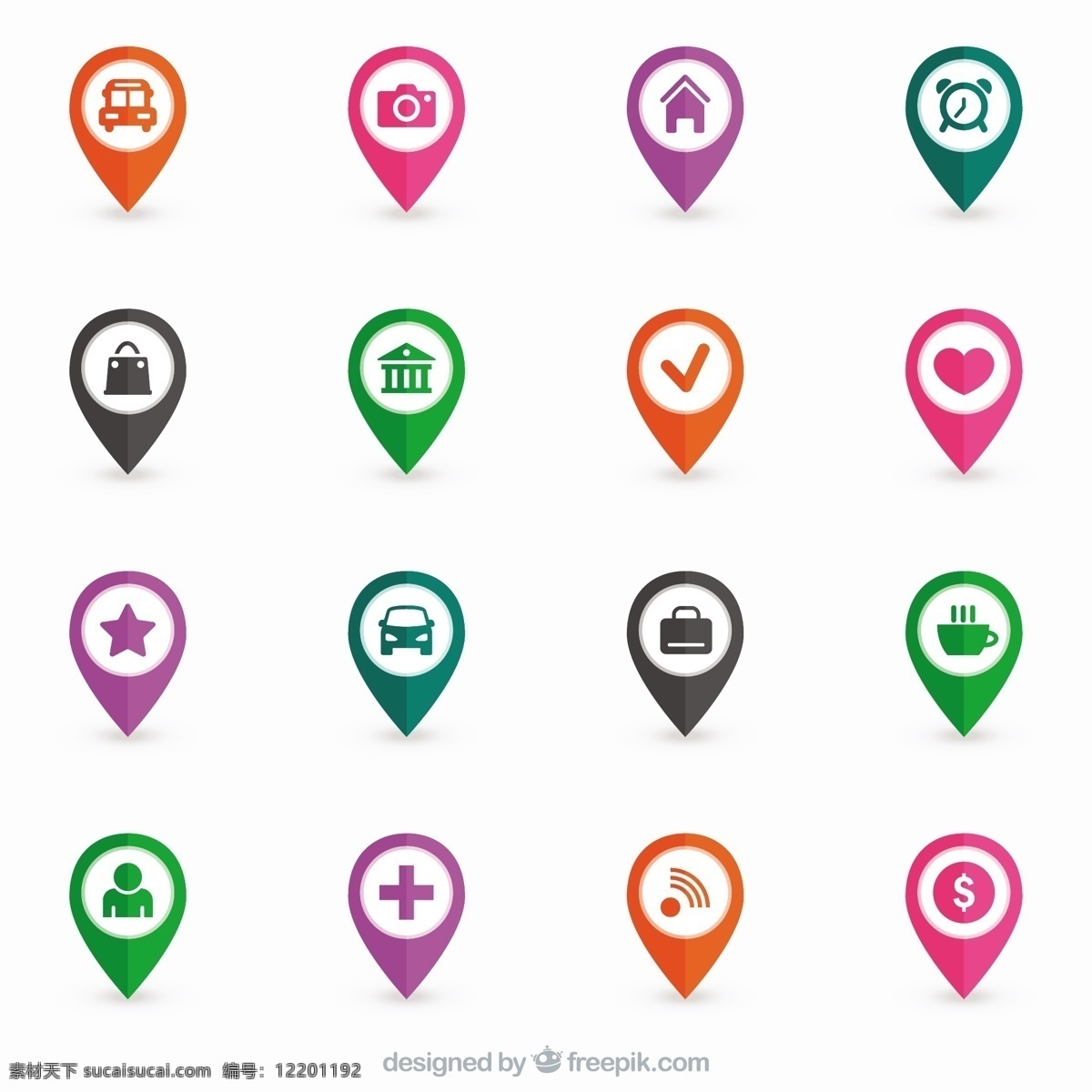 彩色图钉 地图 丰富多彩 引脚 指针 地图引脚 颜色 表明 白色