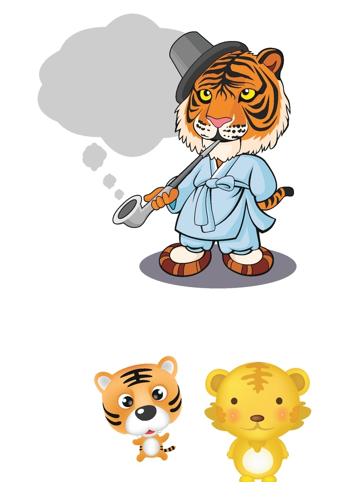 卡通老虎 卡通 虎 插图 插画 手绘老虎 老虎素材 老虎纹理 老虎插画 老虎纹身 服装背景 老虎刺绣 印花 设计装饰 十二生肖 ai图案 老虎矢量图片 eps素材 矢量图