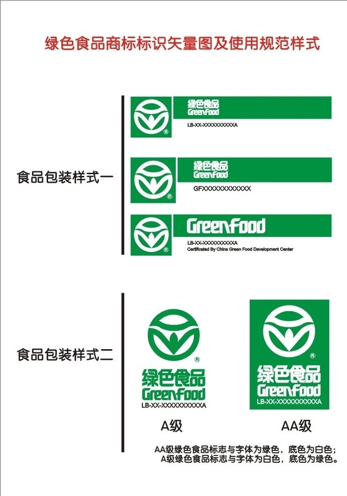 绿色食品 商标 矢量图 绿色 食品 矢量 图例 标志 标识 标识标志 公共标识标志 标识标志图标