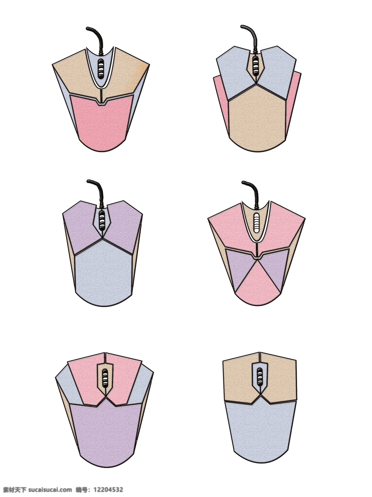 马卡 龙 色系 鼠标 图案 无线 简约 扁平化 元素 马卡龙 无线鼠标