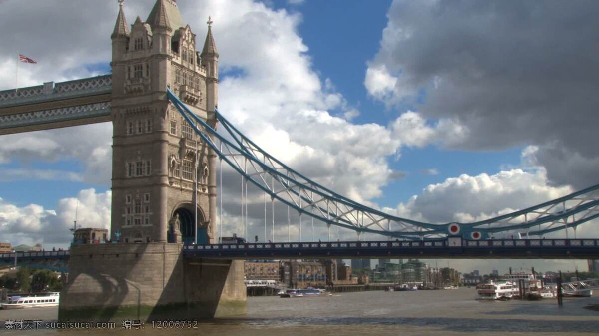 视频免费下载 缓慢 泛 伦敦 塔桥 股票 视频