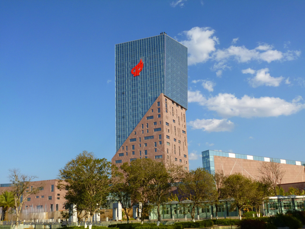 科技 大厦 白云 高楼大厦 建筑摄影 建筑物 建筑园林 科技大厦 蓝天 树木 矢量图 现代科技