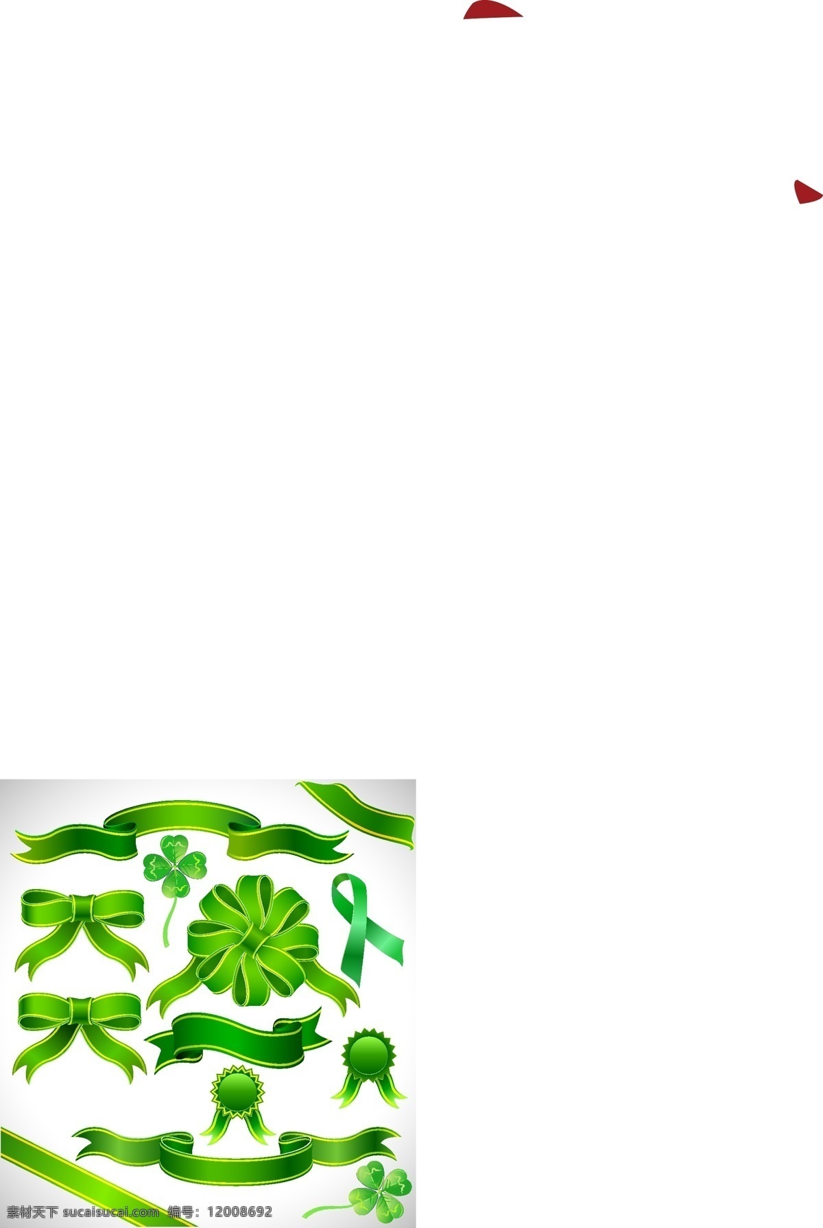 三叶草 丝带 矢量 徽章 绿丝带 旗帜 蝴蝶图的蚂蚁 韩角 头装饰 矢量图 其他矢量图