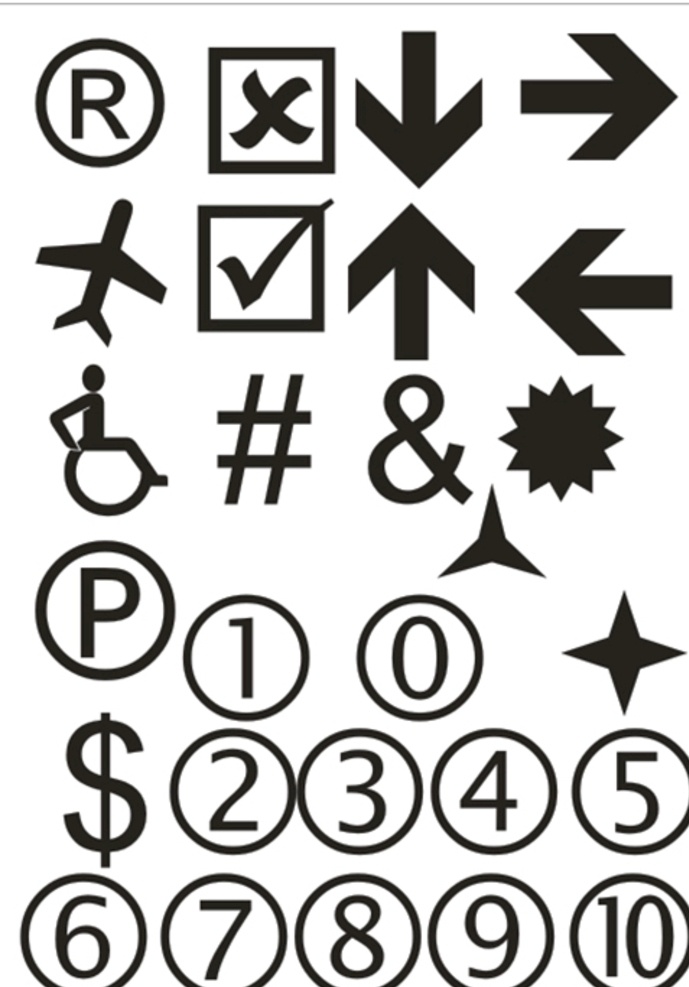 常用符号 形状 符号 箭头 数字 标识