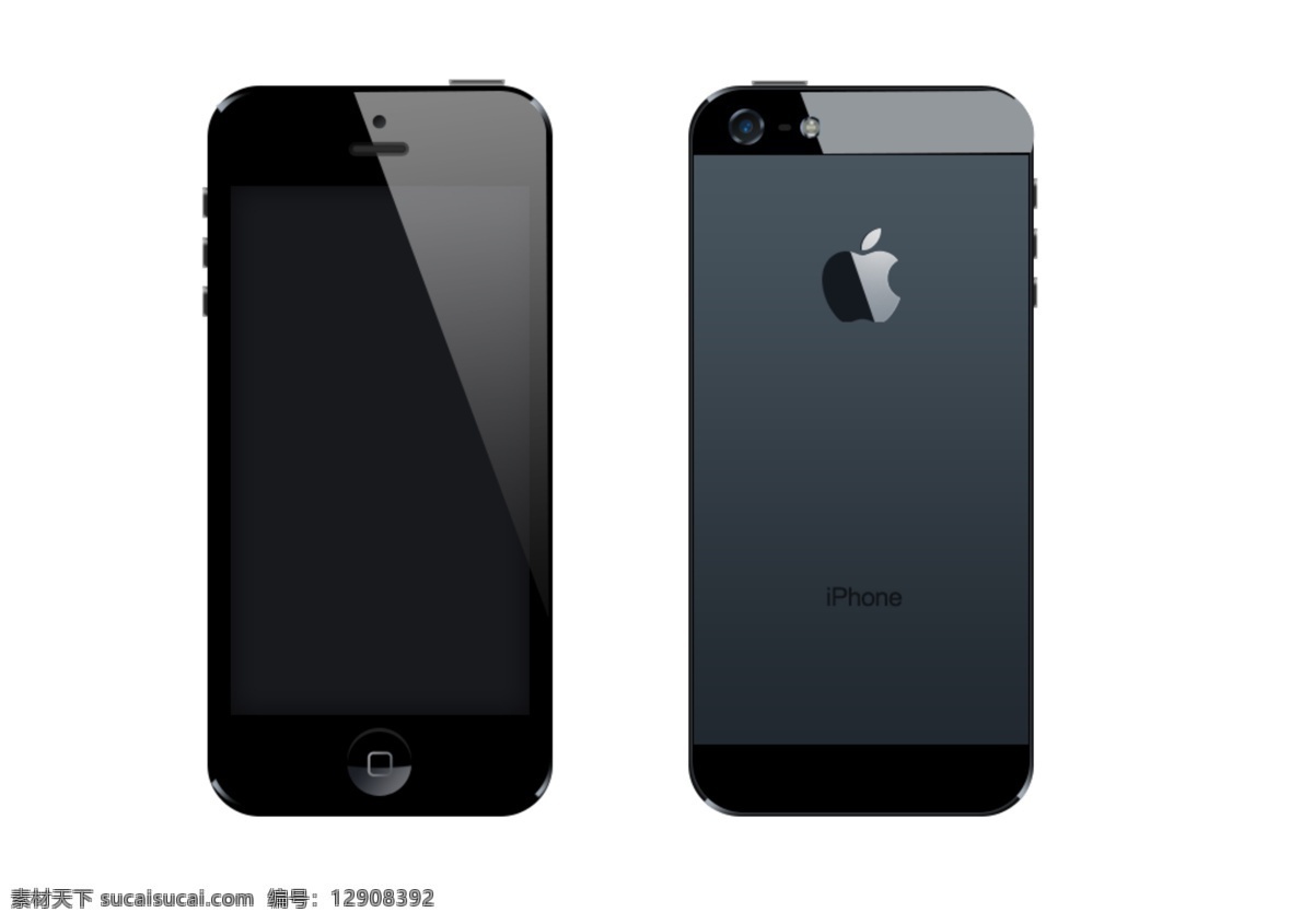 iphone5s 样机 psd素材 黑色