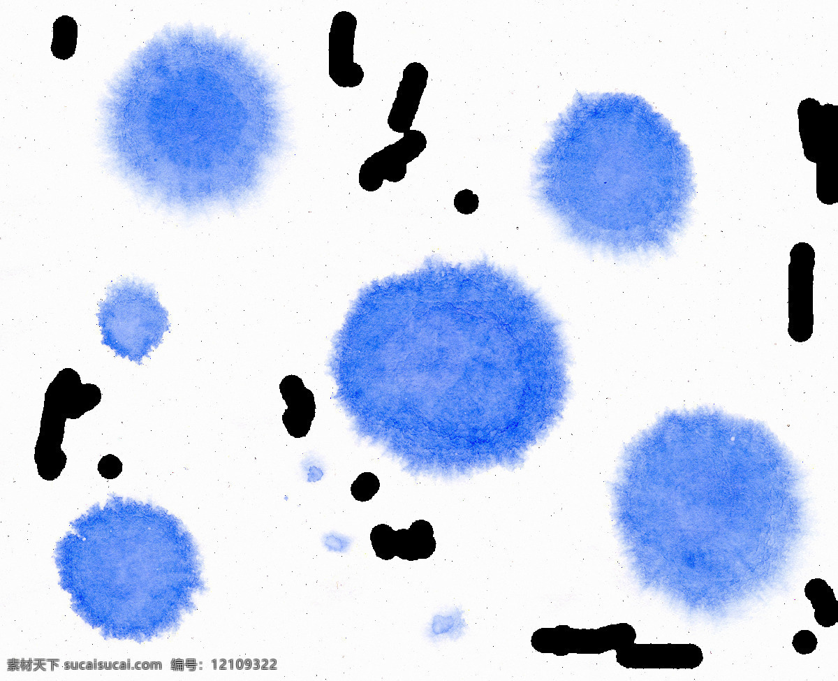 古风 蓝色 水墨 墨迹 透明背景