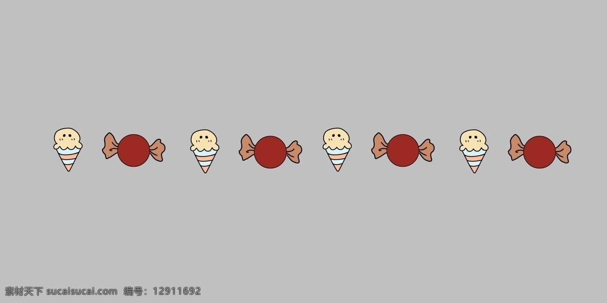 甜食 分割线 手绘 插画 甜食分割线 糖果 冰激凌 手绘分割线 卡通分割线 分割线装饰 分割线插画