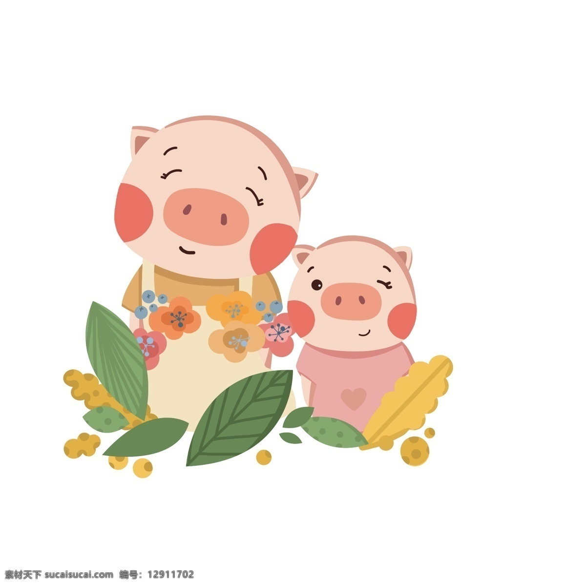 卡通 手绘 猪年 小 猪 妈妈 卡通手绘猪年 可爱小猪 猪妈妈 小猪 猪妈妈与小猪 卡通小猪 卡通可爱小猪