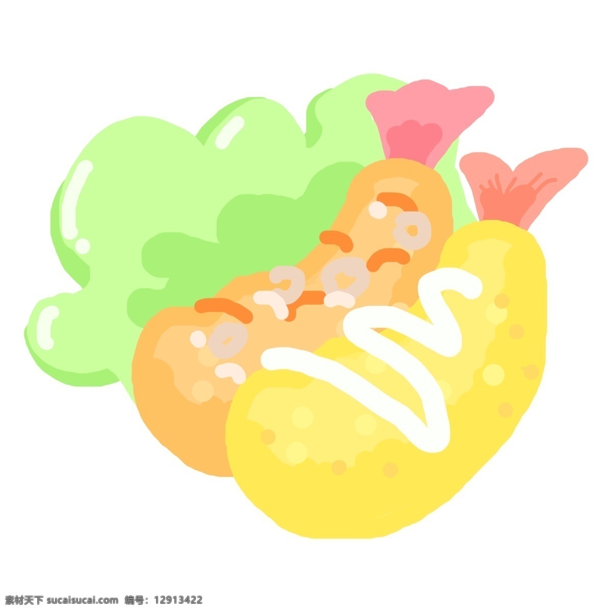 热狗 小吃 卡通 插画 美味的热狗 卡通插画 小吃插画 美食插画 零食小吃 地方特产 热狗的小吃