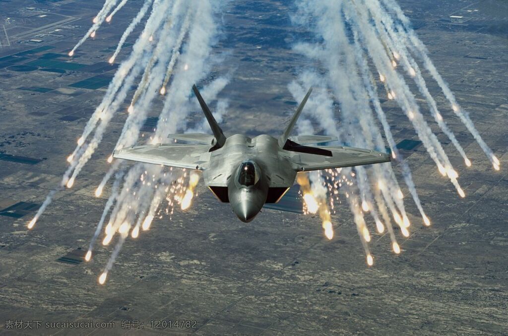 军用飞机 战斗机 f 22猛禽 攻击 烟雾 军事武器 现代科技