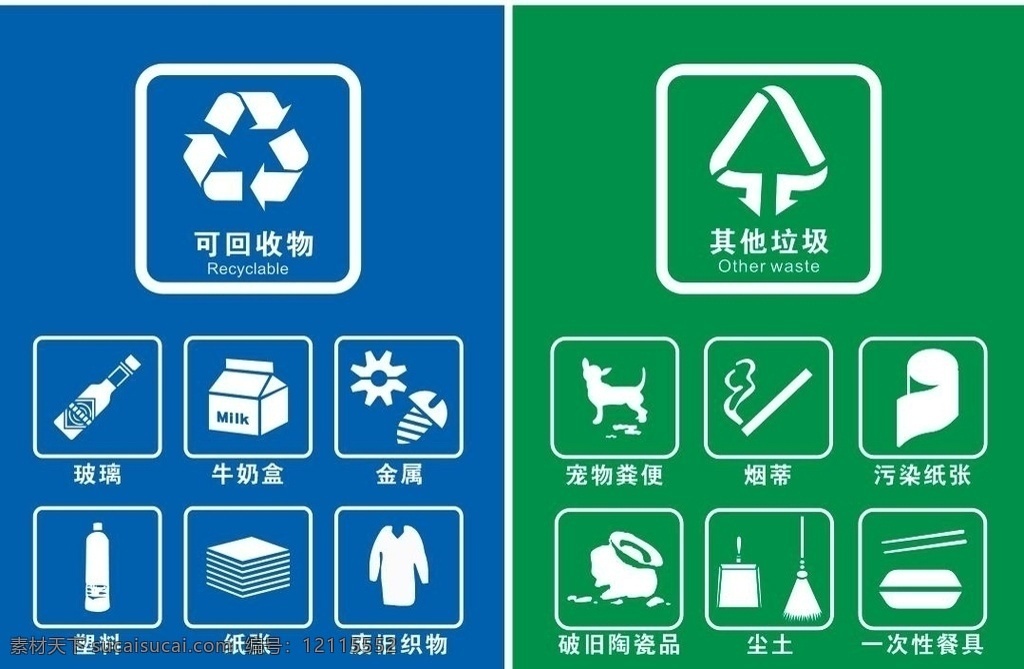 垃圾分类 可回收垃圾 其他垃圾 可回收 垃圾 标签