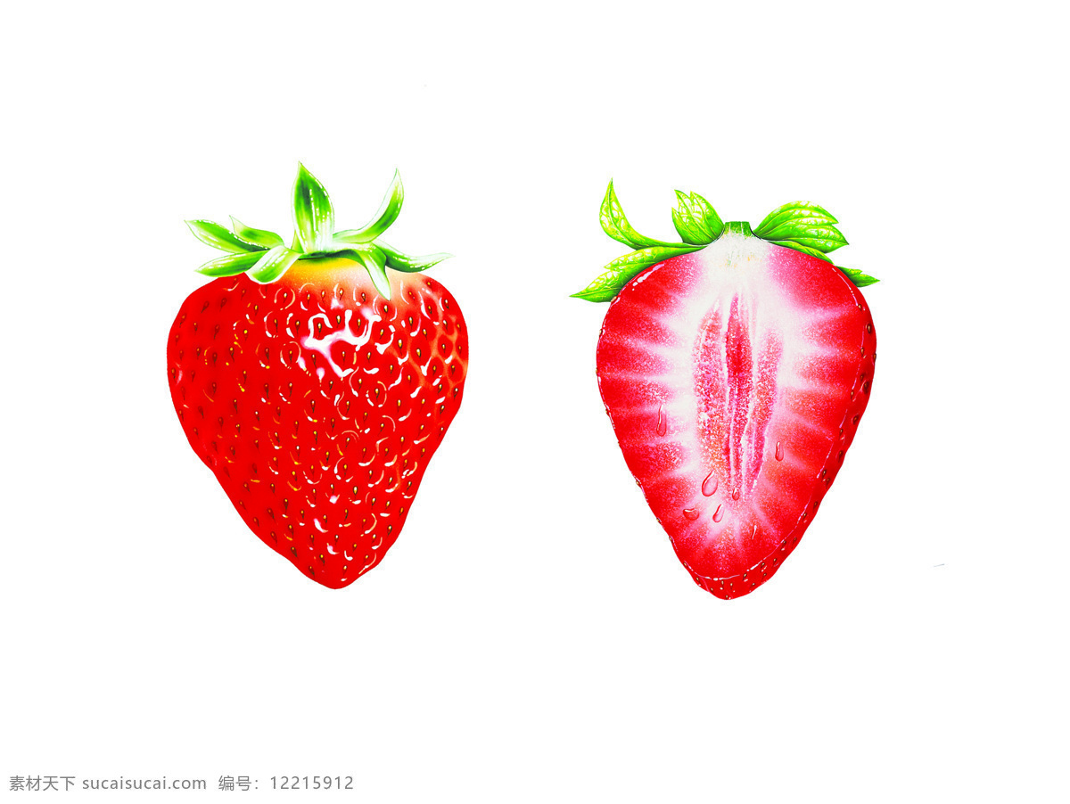 高清 草莓 草莓素材 水果 草莓剖面图 风景 生活 旅游餐饮