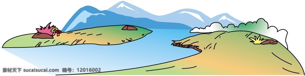 山川河流 山川 河流 矢量 风景 自然景观 矢量图库