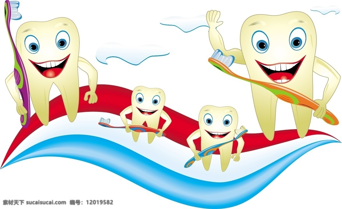 保护 牙齿 卡通 插画 矢量 保护牙齿 材料 插图 可爱 漫画 刷牙 牙科保健 牙医 矢量图 矢量人物